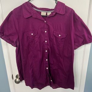 Llbean short sleeve cotton blouse 💜